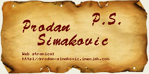 Prodan Simaković vizit kartica